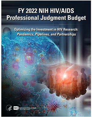 Image of the cover of the FY 2022 NIH HIV/AIDS Professional Judgement Budget